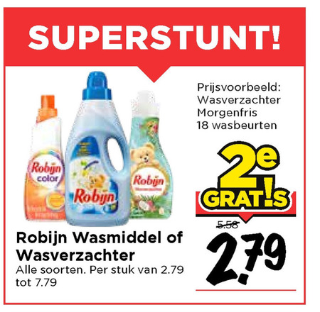 Robijn   wasverzachter, wasmiddel folder aanbieding bij  Vomar - details