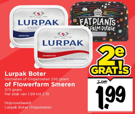 lurpak   margarine, roomboter folder aanbieding bij  Vomar - details