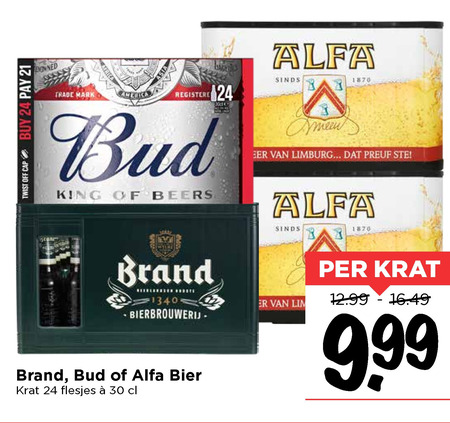 Bud   krat bier folder aanbieding bij  Vomar - details