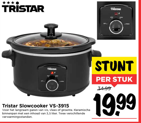 Schurend Afwijking rol Tristar slowcooker folder aanbieding bij Vomar - details