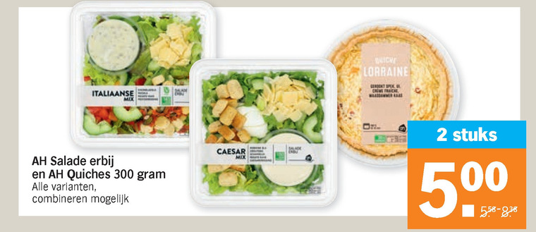 Albert Heijn Huismerk   salade, quiche folder aanbieding bij  Albert Heijn - details