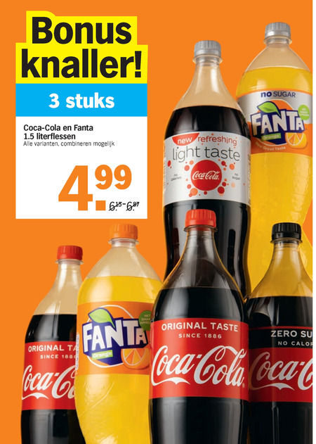 Fanta   frisdrank, cola folder aanbieding bij  Albert Heijn - details