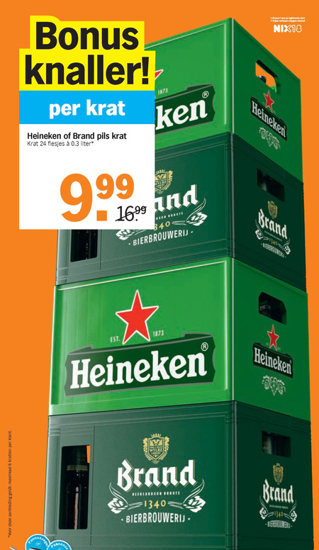 Heineken   krat bier folder aanbieding bij  Albert Heijn - details