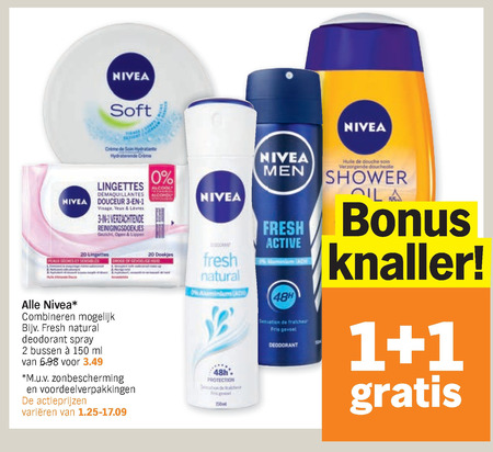 Nivea   gezichtsreiniging, gezichtsverzorging folder aanbieding bij  Albert Heijn - details