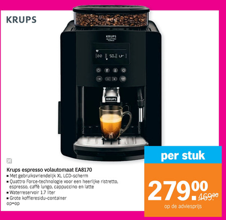 Krups   espressoapparaat folder aanbieding bij  Albert Heijn - details