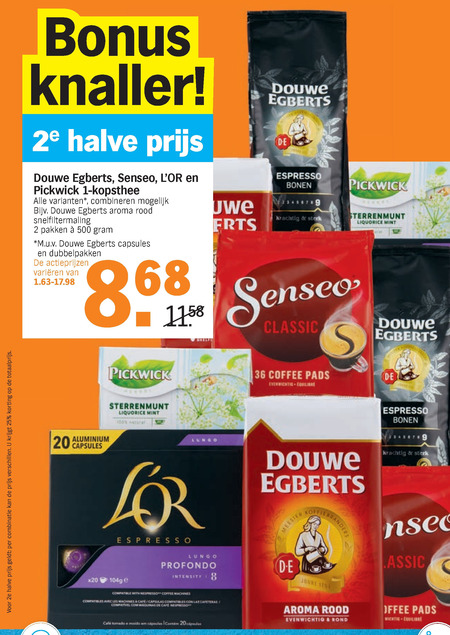 Pickwick   koffiebonen, koffiecups folder aanbieding bij  Albert Heijn - details