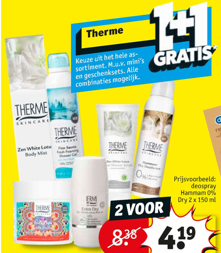 Therme   bodylotion, douchegel folder aanbieding bij  Kruidvat - details