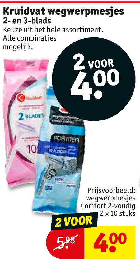 Kruidvat Huismerk   wegwerpscheermesjes folder aanbieding bij  Kruidvat - details