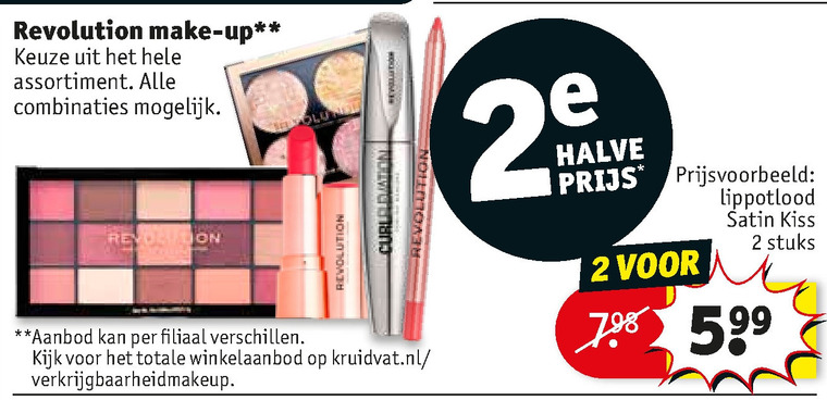 Revolution   mascara, oogschaduw folder aanbieding bij  Kruidvat - details