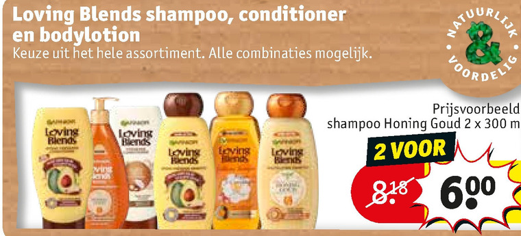 Garnier Loving Blends   conditioner, bodylotion folder aanbieding bij  Kruidvat - details