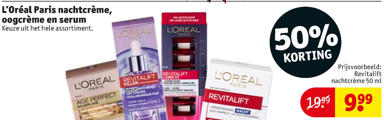 L Oreal   oogcreme, nachtcreme folder aanbieding bij  Kruidvat - details