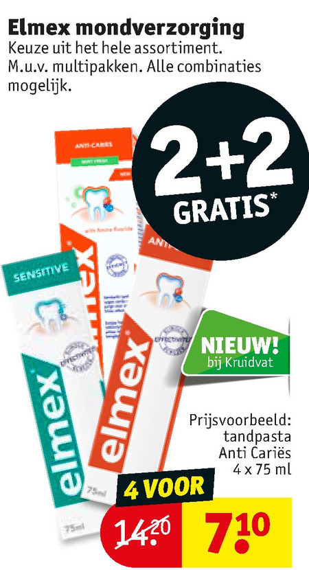 Elmex   tandenborstel, tandpasta folder aanbieding bij  Kruidvat - details