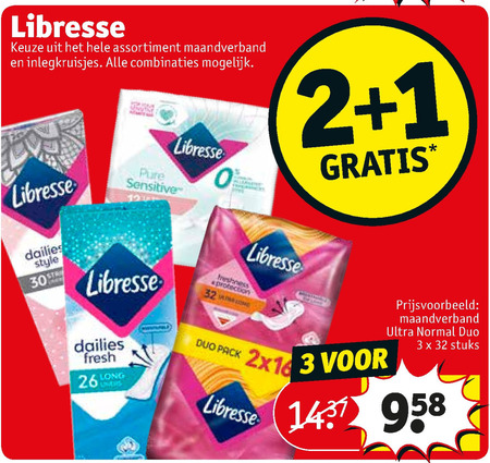 Libresse   inlegkruisjes, maandverband folder aanbieding bij  Kruidvat - details