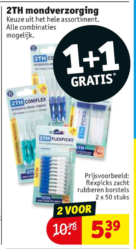 2TH   tandenstokers, interdentale ragers folder aanbieding bij  Kruidvat - details