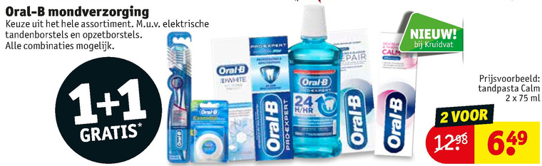 Oral-B   flosdraad, tandpasta folder aanbieding bij  Kruidvat - details