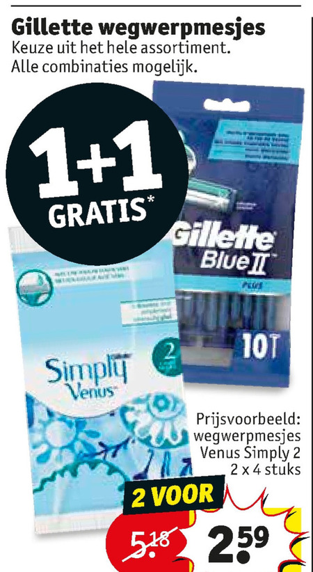 Gillette Venus   wegwerpscheermesjes folder aanbieding bij  Kruidvat - details