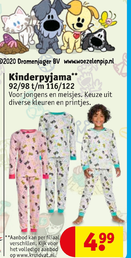 Woezel en Pip   meisjes pyjama, jongenspyjama folder aanbieding bij  Kruidvat - details