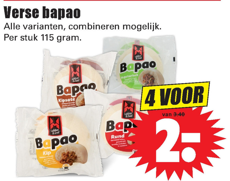 Humapro   bapao broodje folder aanbieding bij  Dirk - details