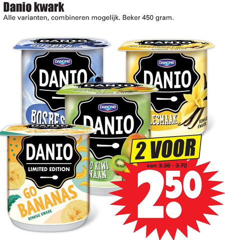 Danone Danio   kwark folder aanbieding bij  Dirk - details