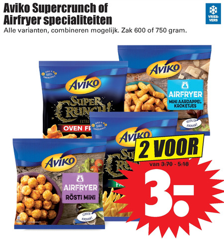 Aviko   patat, aardappelkroketjes folder aanbieding bij  Dirk - details