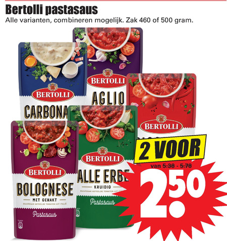 Bertolli   pastasaus folder aanbieding bij  Dirk - details