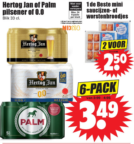 Hertog Jan   alcoholvrij bier, blikje bier folder aanbieding bij  Dirk - details