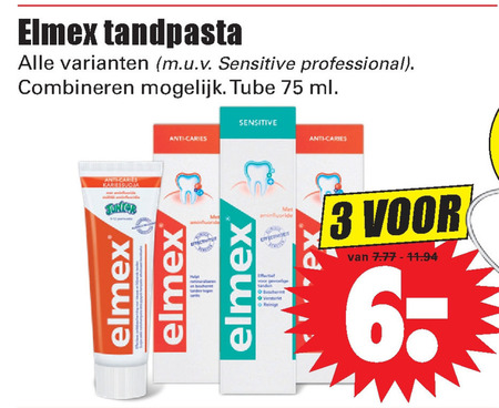 Elmex   tandpasta folder aanbieding bij  Dirk - details