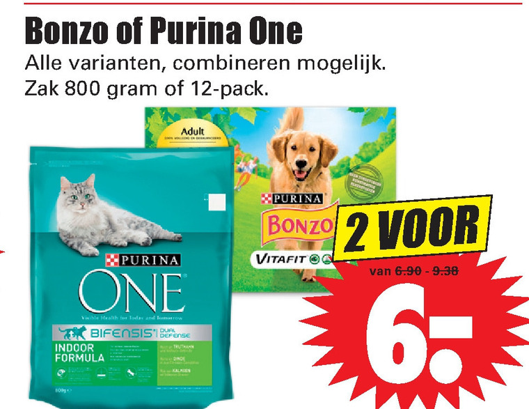 One   kattenvoer, hondenvoer folder aanbieding bij  Dirk - details