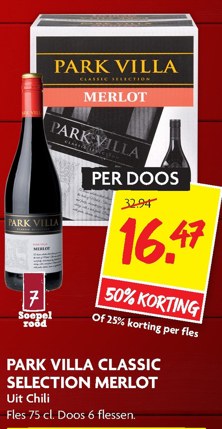Park Villa   rode wijn folder aanbieding bij  Dekamarkt - details