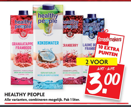 Healthy People   vruchtensap folder aanbieding bij  Dekamarkt - details