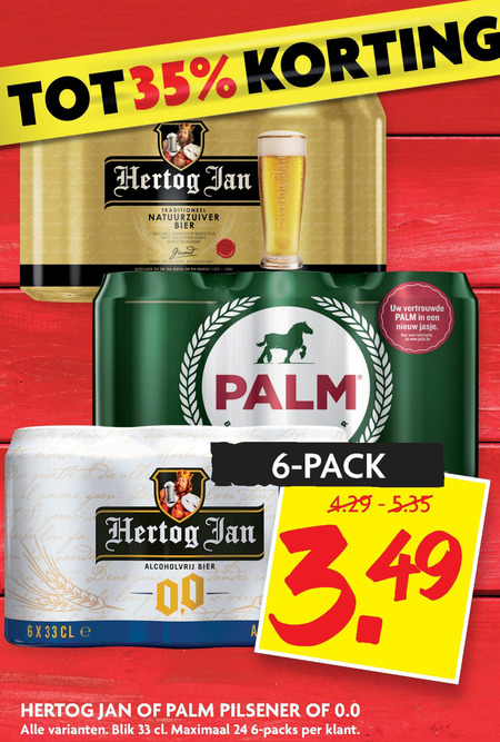 Hertog Jan   blikje bier, alcoholvrij bier folder aanbieding bij  Dekamarkt - details