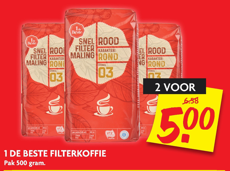 1 De Beste   koffie folder aanbieding bij  Dekamarkt - details