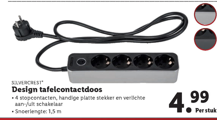 SilverCrest   tafelcontactdoos folder aanbieding bij  Lidl - details