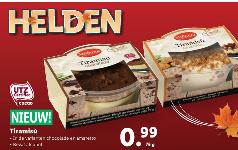 Milbona   tiramisu folder aanbieding bij  Lidl - details