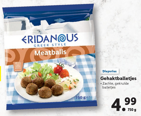 Eridanous   gehaktballetjes folder aanbieding bij  Lidl - details