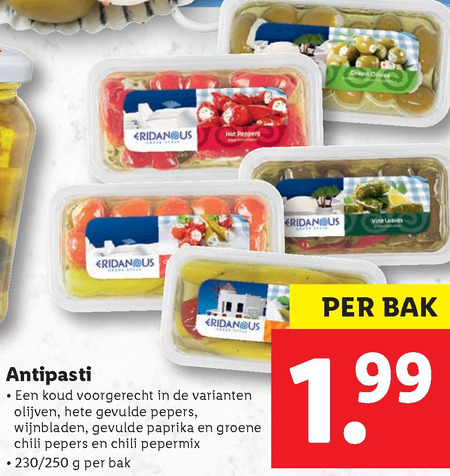 Eridanous   peper, tapas folder aanbieding bij  Lidl - details