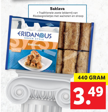 Eridanous   baklava folder aanbieding bij  Lidl - details