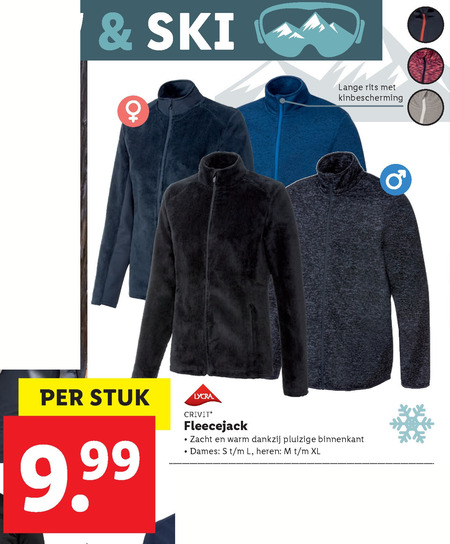 Crivit   fleecejack folder aanbieding bij  Lidl - details