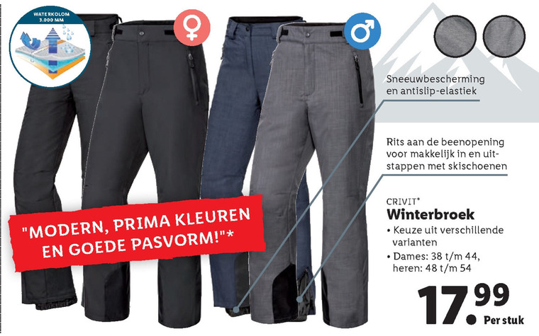 Crivit   skibroek folder aanbieding bij  Lidl - details