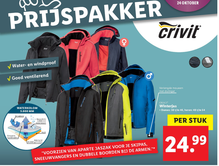 Crivit ski-jas folder aanbieding Lidl - details