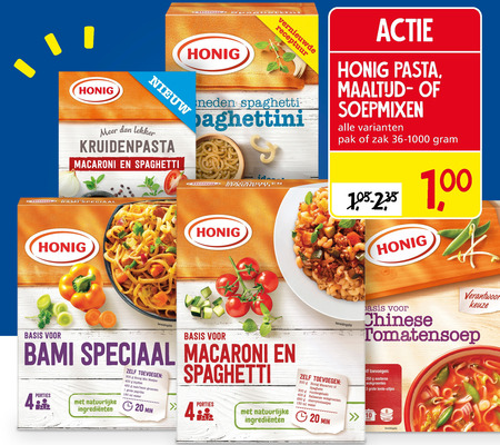 Honig   maaltijdmix, pasta folder aanbieding bij  Jan Linders - details