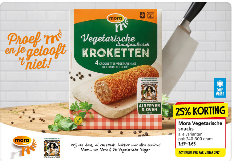 Mora   vegetarisch, kroket folder aanbieding bij  Jan Linders - details