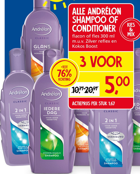 Andrelon   conditioner, shampoo folder aanbieding bij  Jan Linders - details