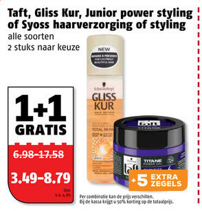 Taft   haargel, haarverzorging folder aanbieding bij  Poiesz - details