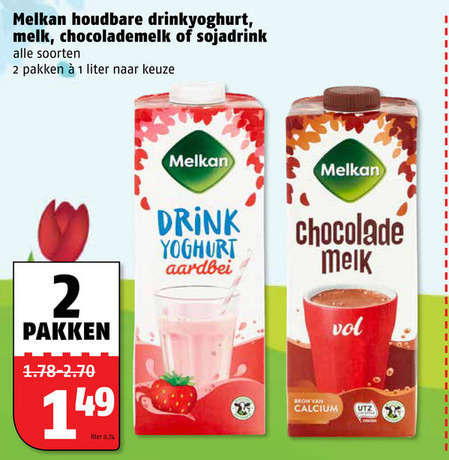 Melkan   chocolademelk, drinkyoghurt folder aanbieding bij  Poiesz - details