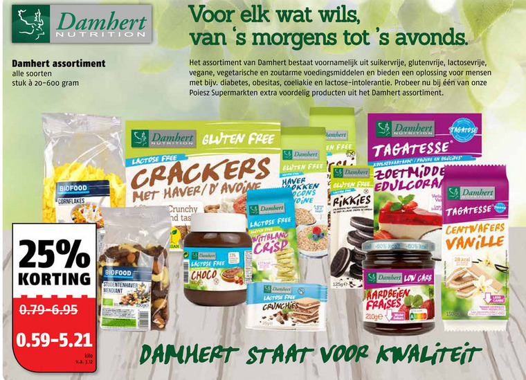 Damhert   glutenvrijassortiment folder aanbieding bij  Poiesz - details