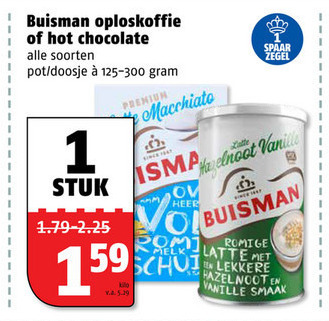 Buisman   chocolademelk, oploskoffie folder aanbieding bij  Poiesz - details