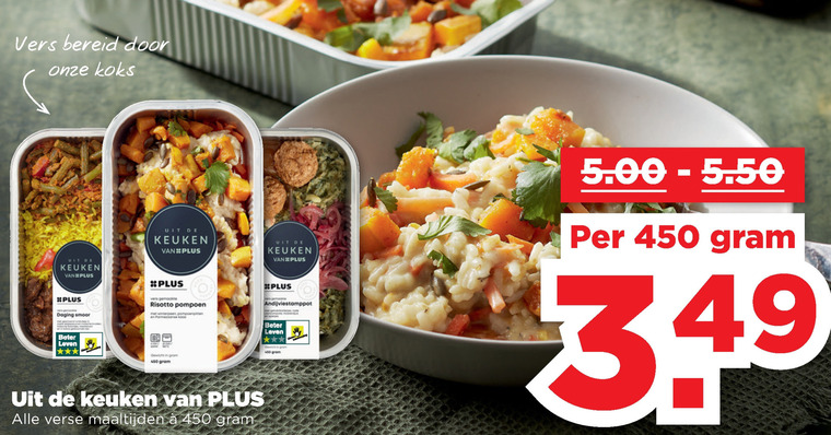 Plus Huismerk   risotto, oosterse maaltijd folder aanbieding bij  Plus - details