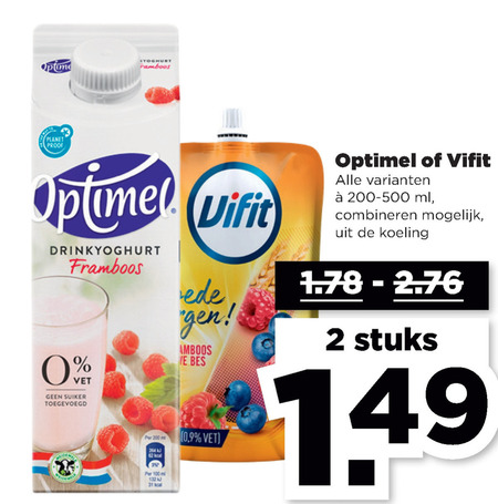 Vifit   drinkyoghurt folder aanbieding bij  Plus - details