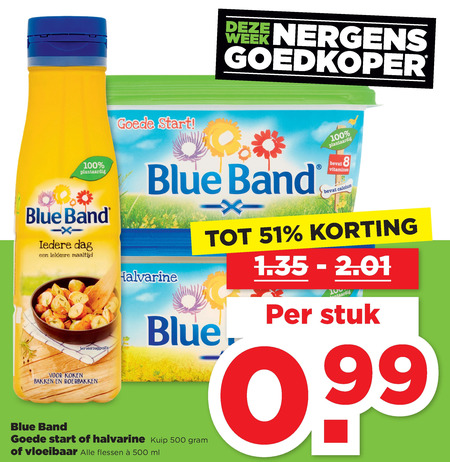 Blue Band   margarine, olie en vetten folder aanbieding bij  Plus - details